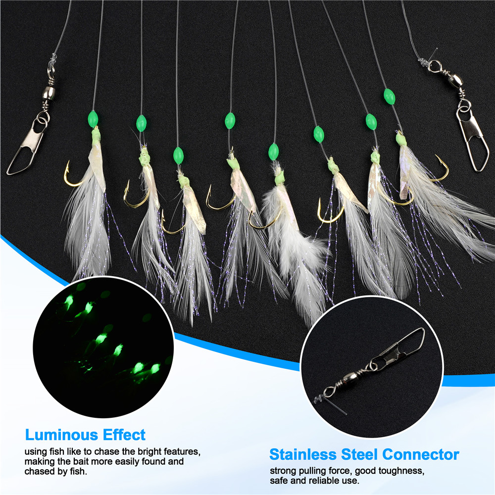 24Pcs=3Packs  8 in 1 Feather F - Fishing Equipment Shop ulasan dan harga