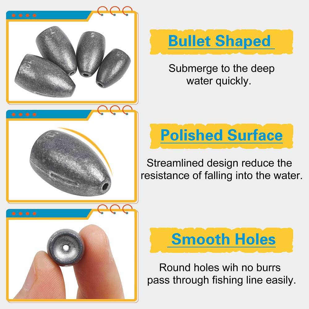 Bullet Fishing Sinkers Weights - Fishing Equipment Shop ulasan dan harga