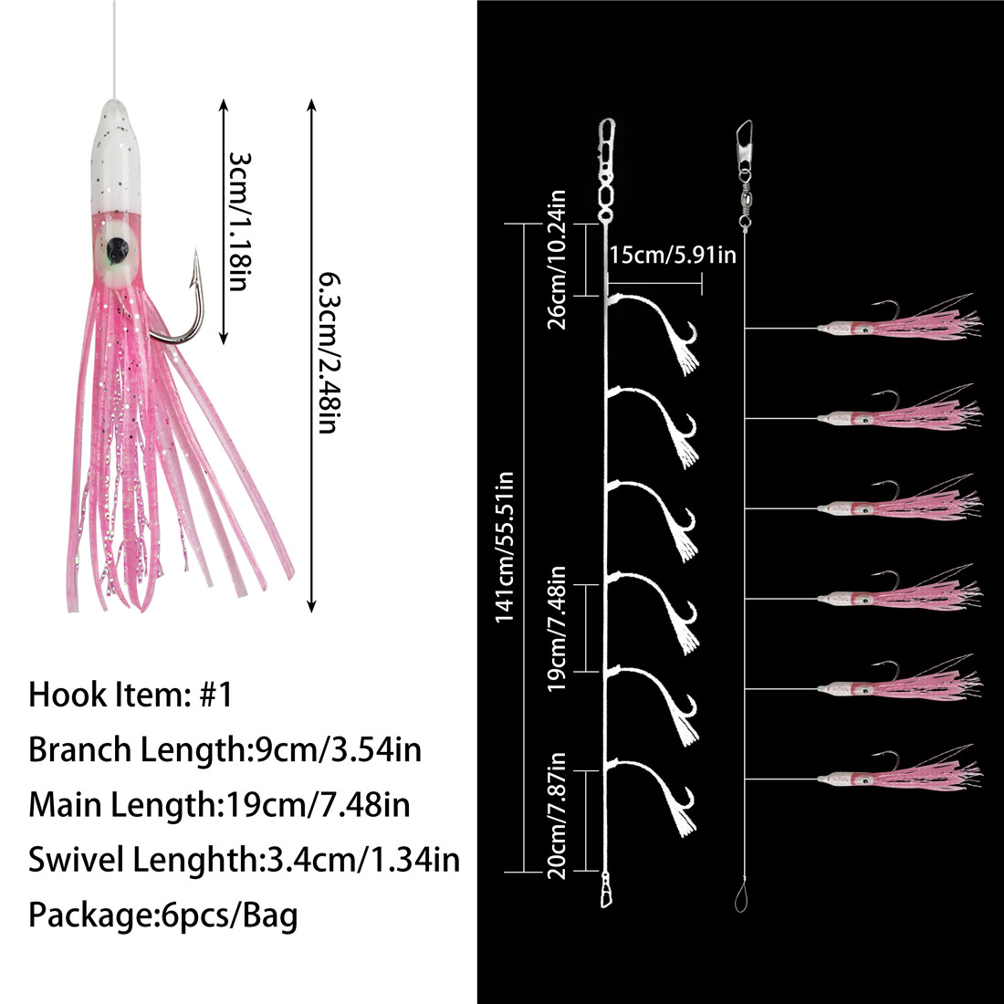 6Packs String Fishing hooks 6- - Fishing Equipment Shop ulasan dan harga