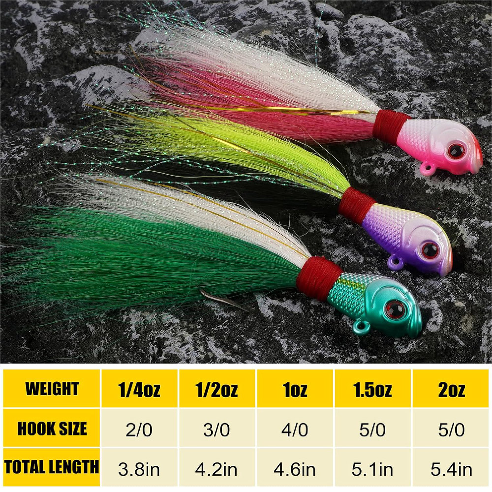 3pcs Bucktail Jigs Saltwater F - Fishing Equipment Shop ulasan dan harga