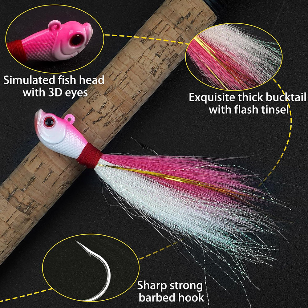 3pcs Bucktail Jigs Saltwater F - Fishing Equipment Shop ulasan dan harga