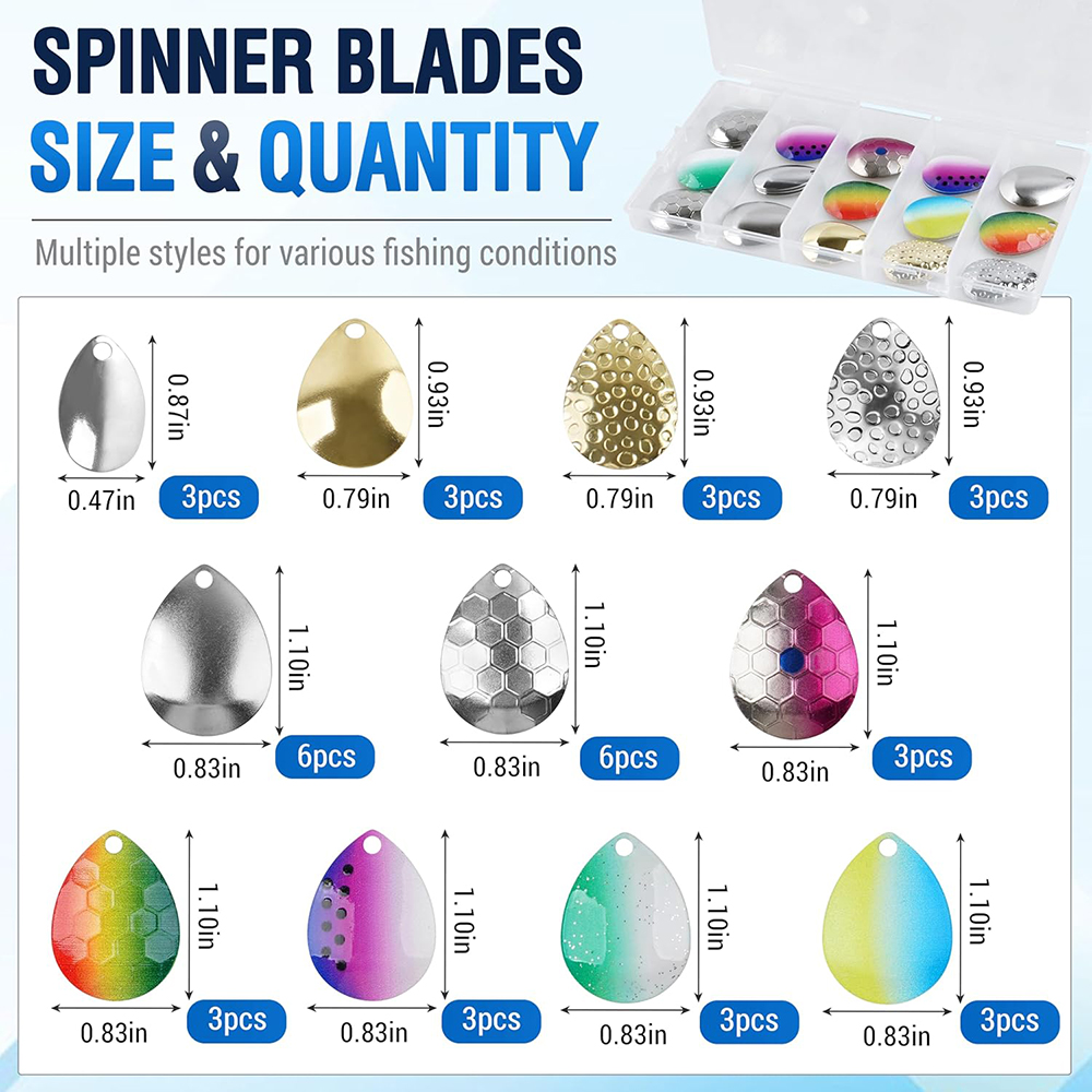 39pcs Fishing Spinner Blades f - Fishing Equipment Shop ulasan dan harga